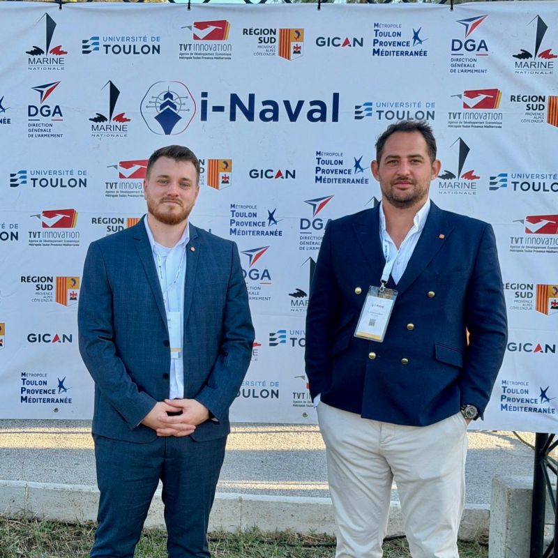 Global SAR Hub co-founders at the i-Naval 2026 defense innovation exhibition in Toulon